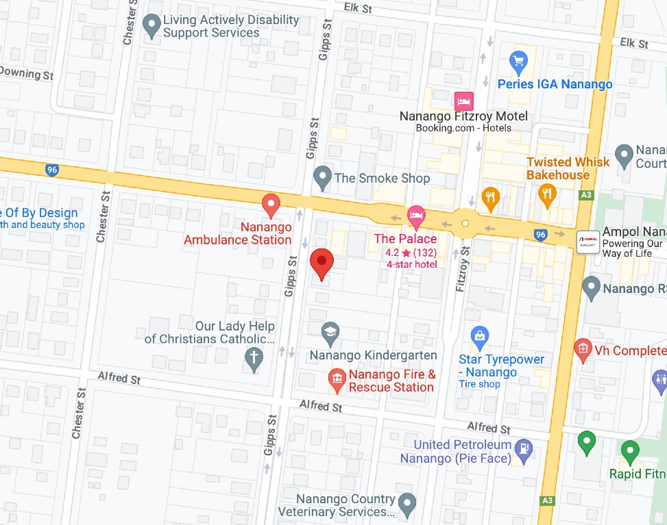 A map of the new Nanango tutoring space in 44 Gipps St